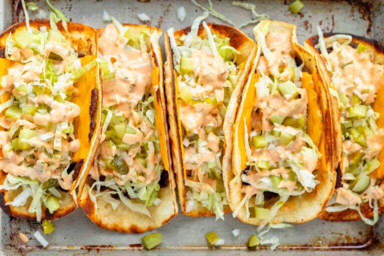 A tray of Big Mac Smash Tacos.