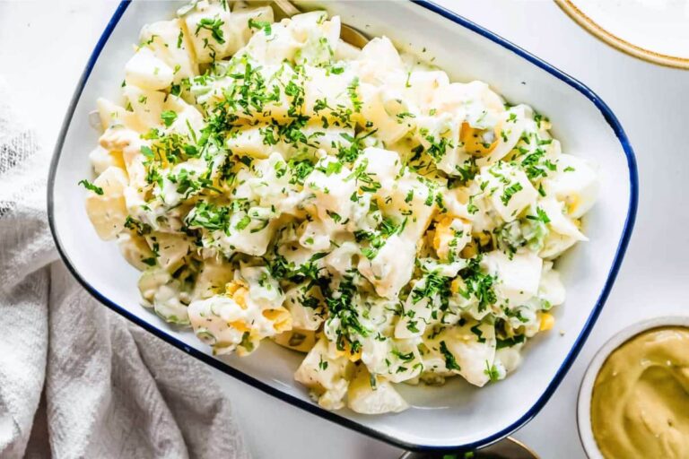 A dish of Classic American Potato Salad.