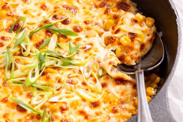 A dish of Korean Corn Cheese.