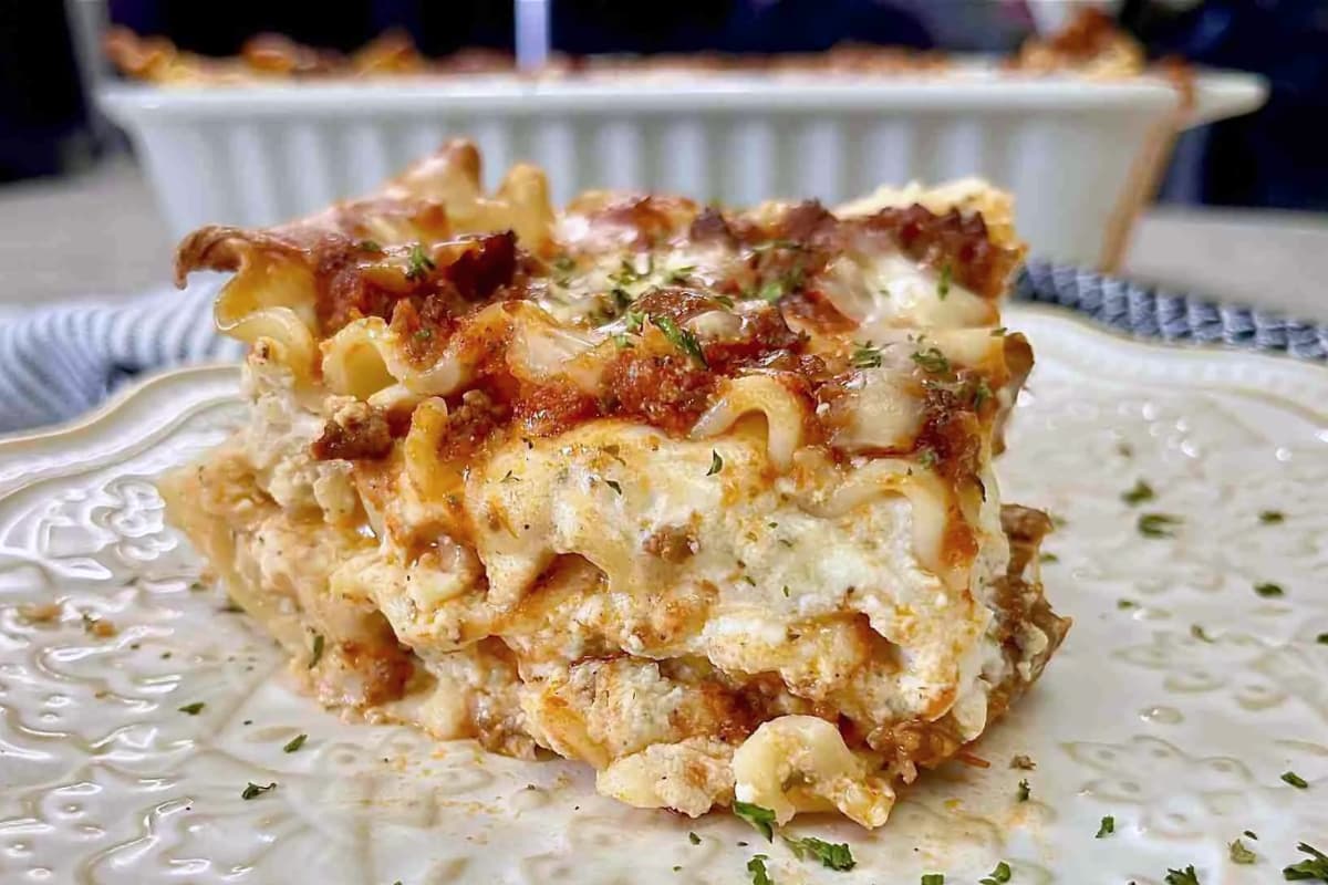 A plate of Lasagna Casserole With Ricotta Cheese.