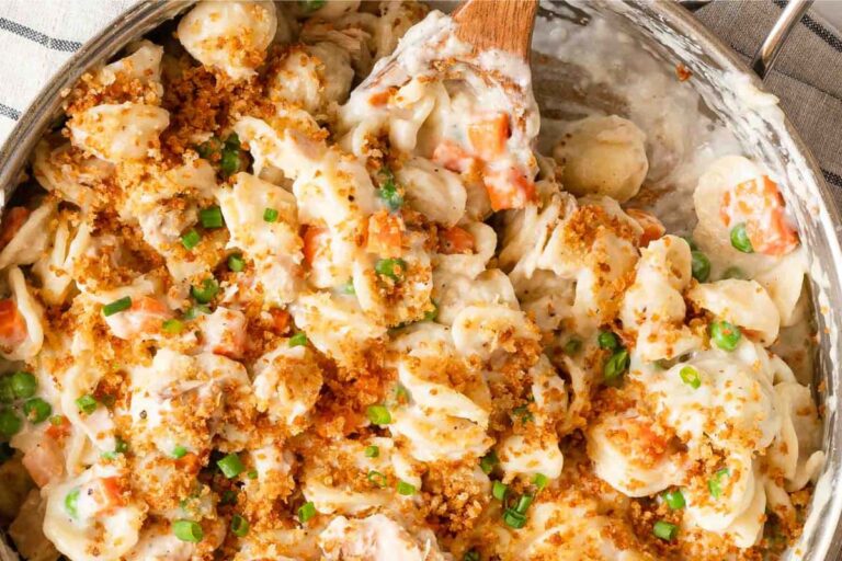 A dish of Stove Top Tuna Casserole.