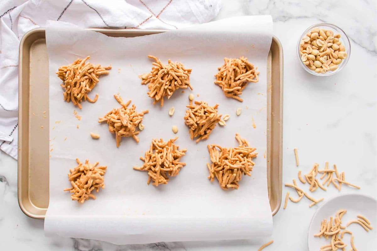 A tray of Haystack Cookies.