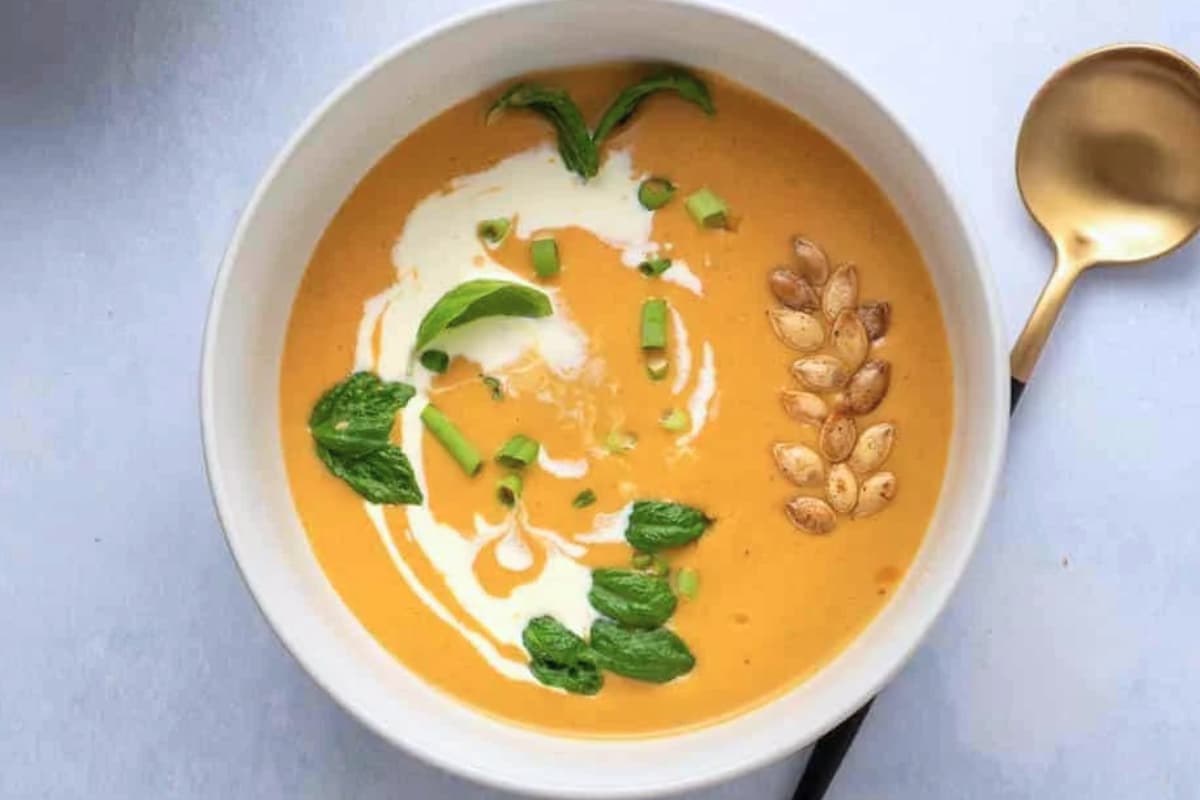 A bowl of Thai Curried Butternut Squash.