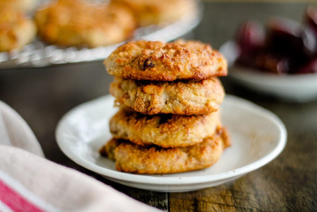 Healthy banana cookies on a plate.