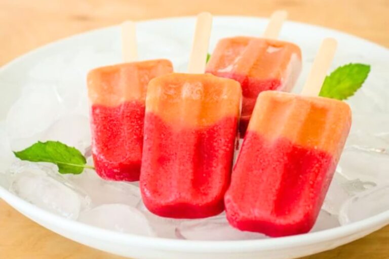 A dish of Healthy Popsicles With Real Fruit.