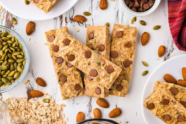 A plate of Greek Yogurt Granola Bars.