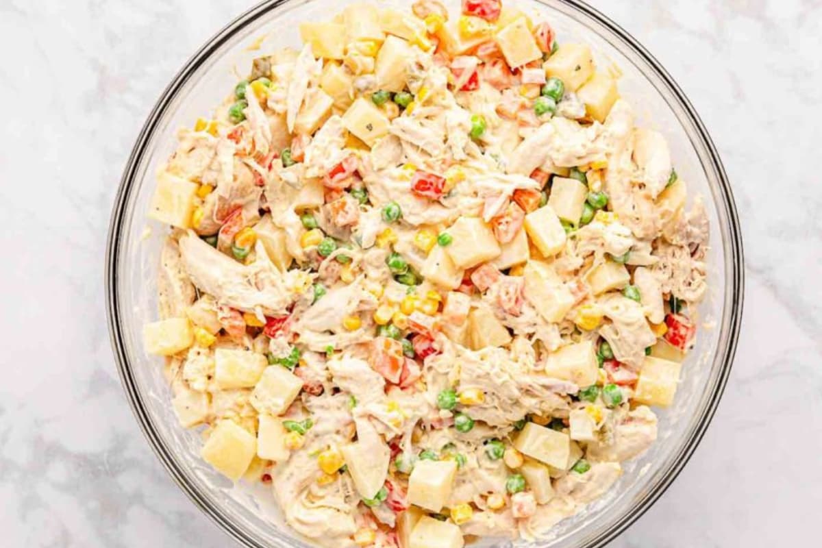 A dish of Mexican Chicken Salad.