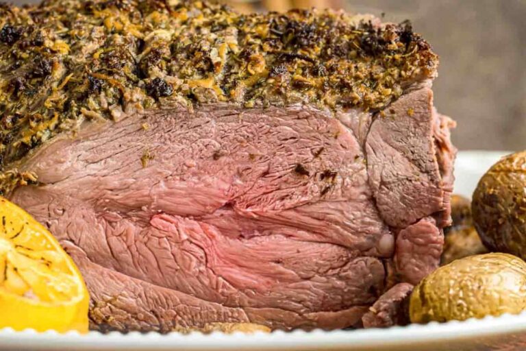 A plate of Roast Leg of Lamb.
