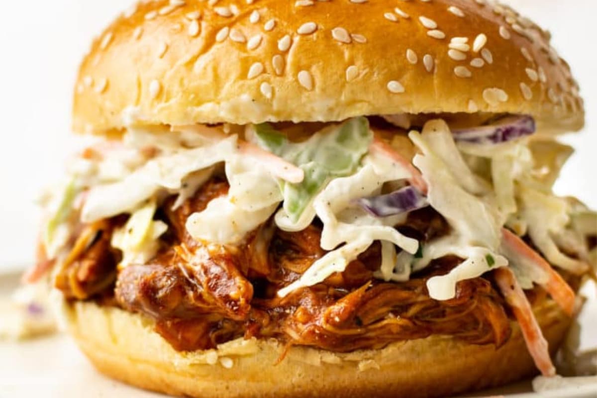 A dish of Crockpot BBQ Chicken.
