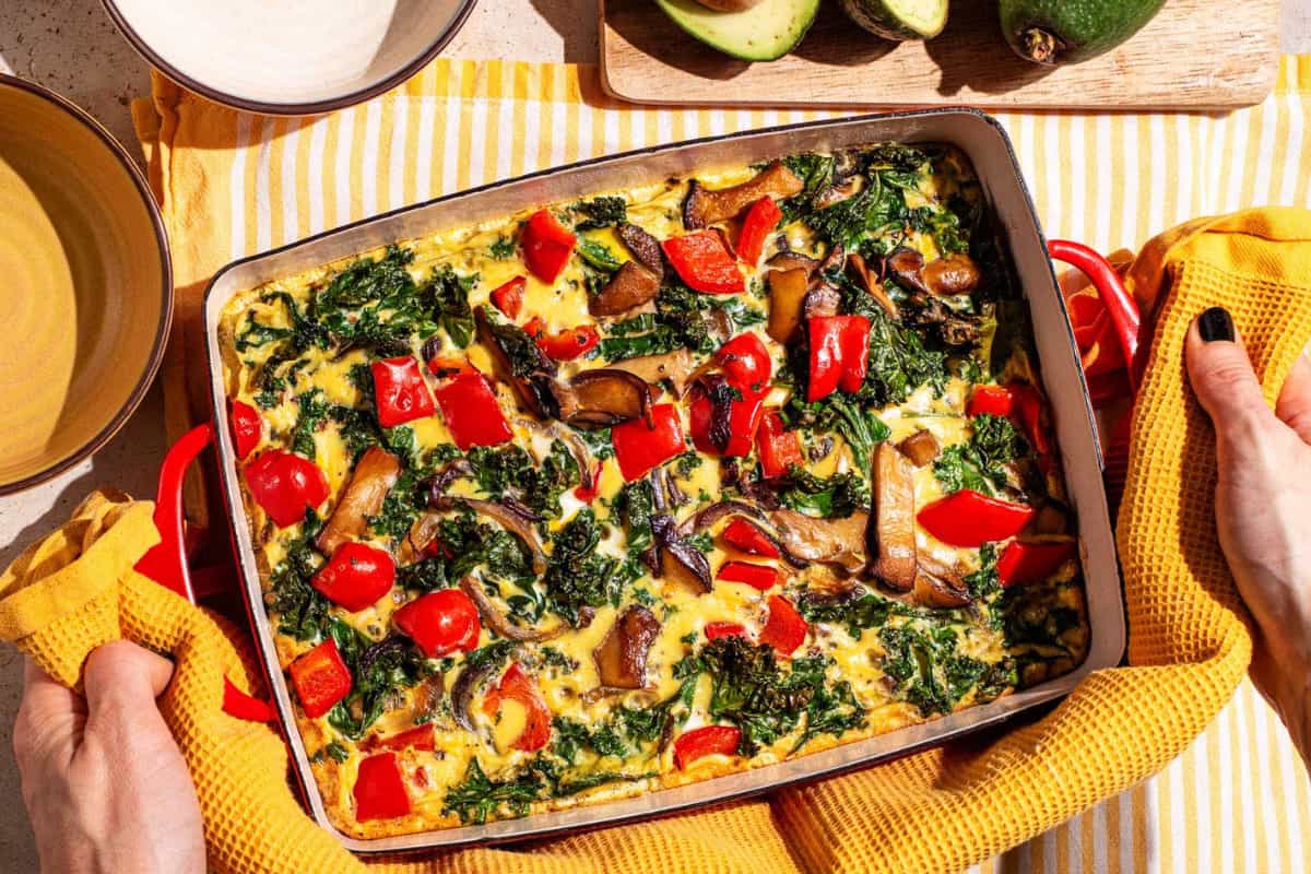 A dish of Late Summer Vegetable Frittata.