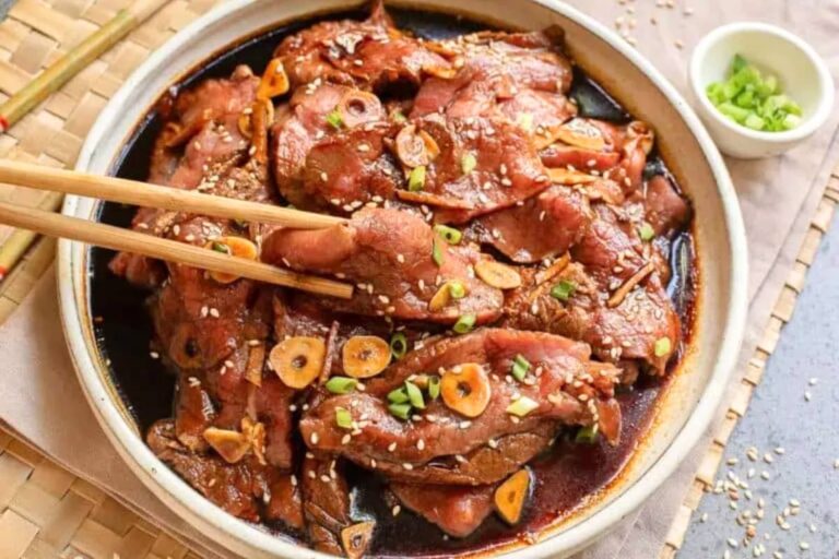 A dish of Beef Tataki.