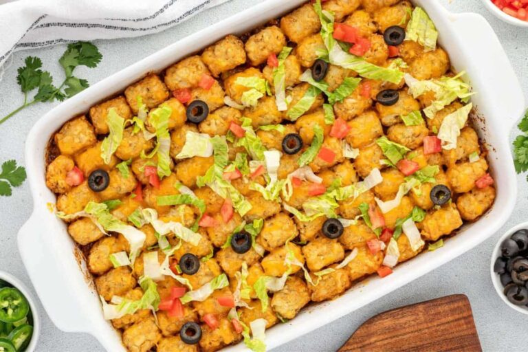 A dish of Taco Hotdish.