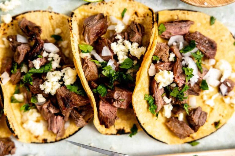 A dish of Carne Asada Street Tacos.