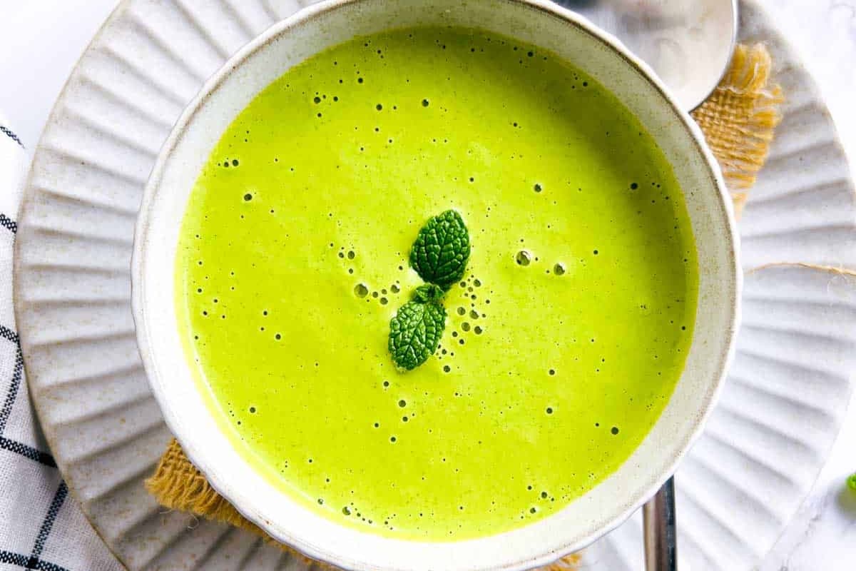 A dish of Cilantro Mint Chutney.