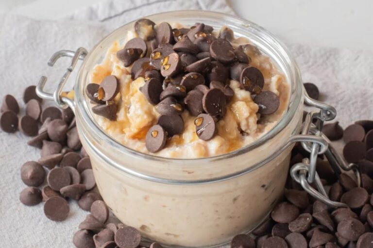 A dish of Cookie Dough Overnight Oats.