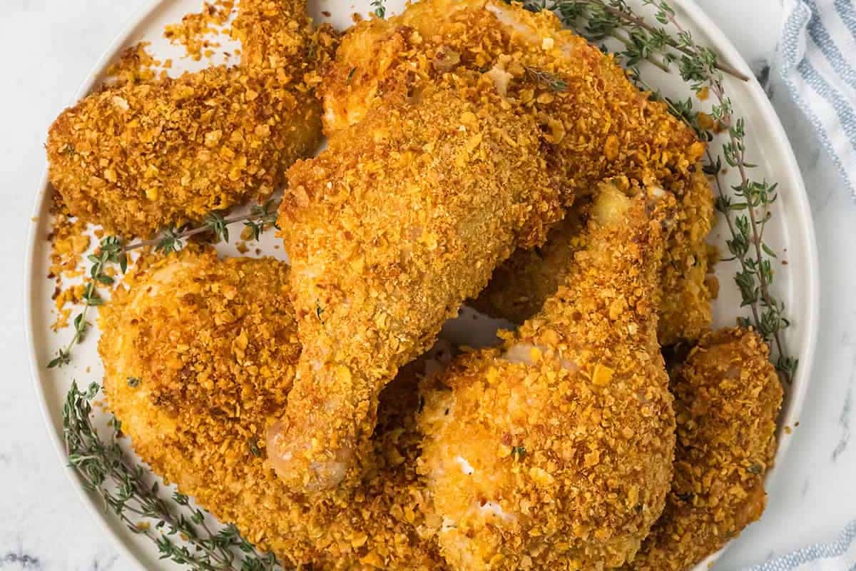 A dish of Buttermilk Baked Chicken.