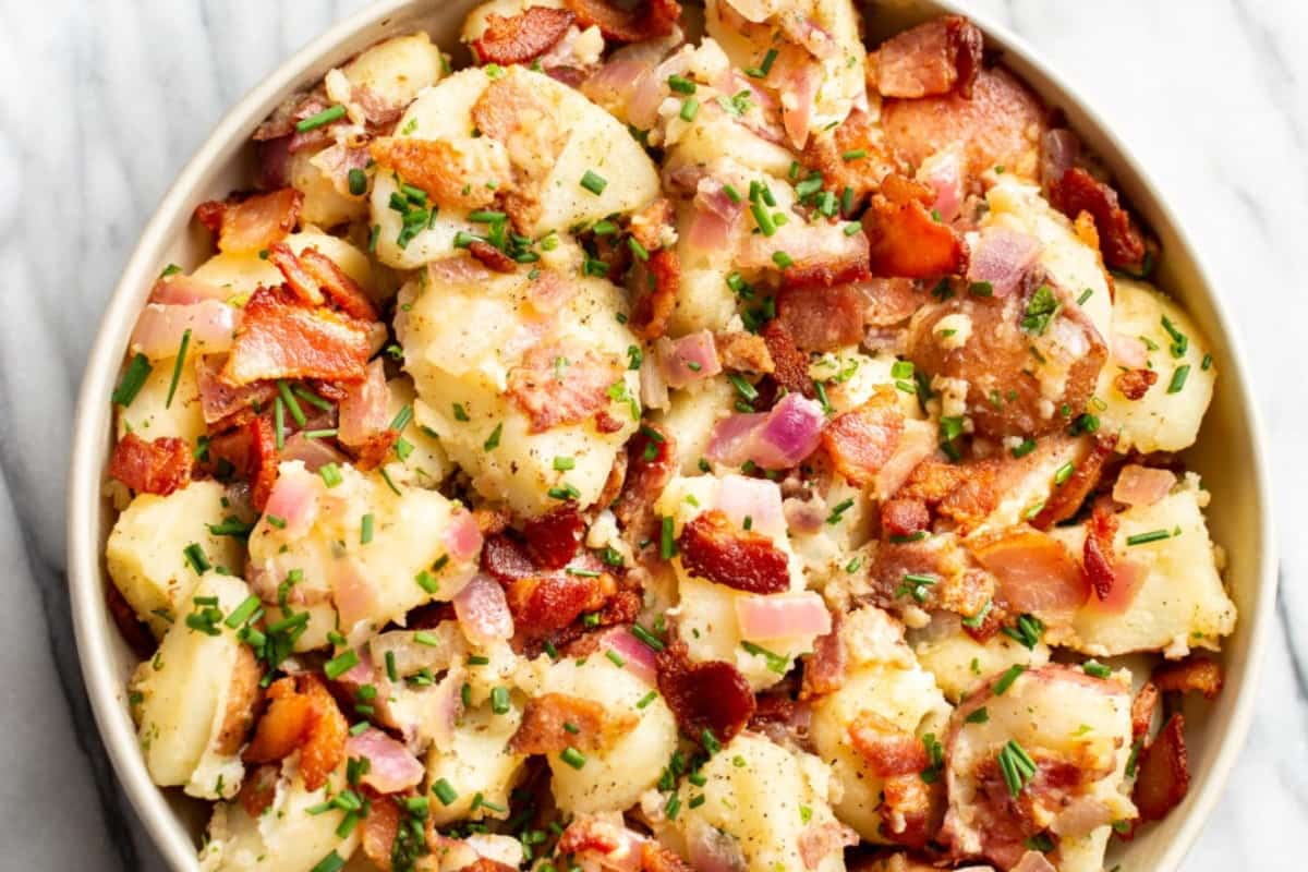 A dish of German Potato Salad.