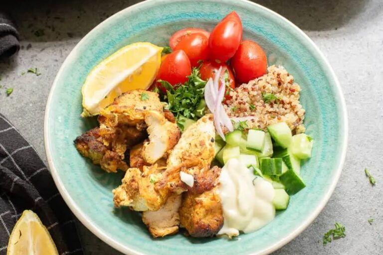 A dish of Chicken Shawarma Bowl.
