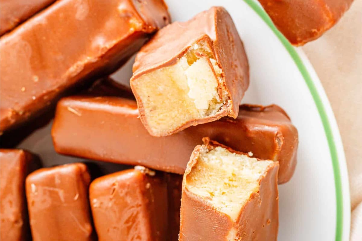 A plate of Twix Protein Bars.