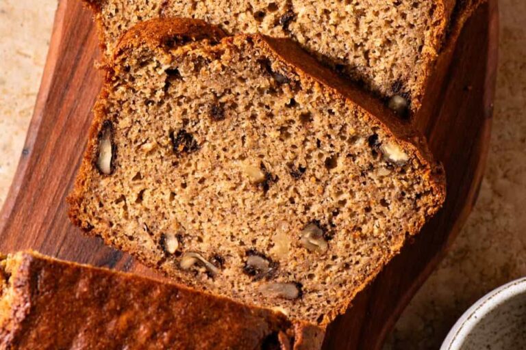 A platter of Einkorn Banana Bread.