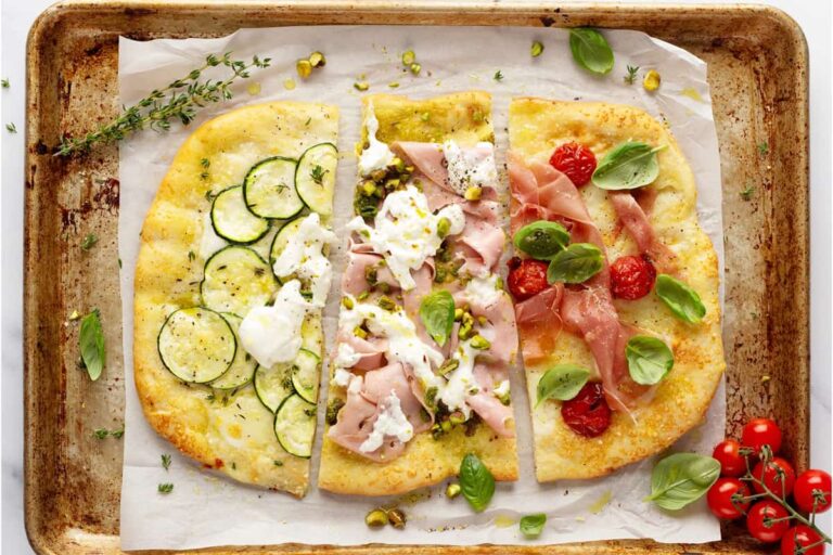 A pan of Roman-Style Pizza from Scratch.