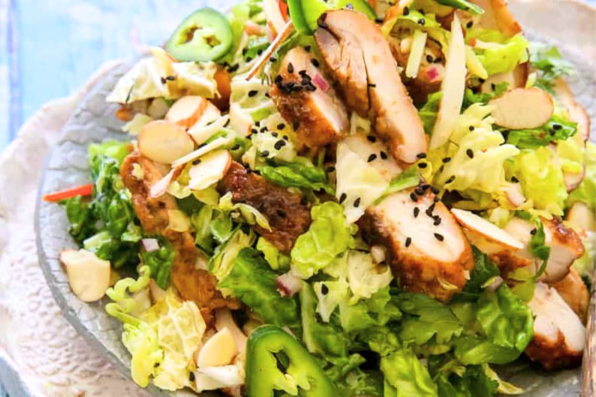 A plate of Sweet Chili Chicken Salad.