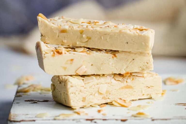 A plate of No Bake Keto Protein Bars.