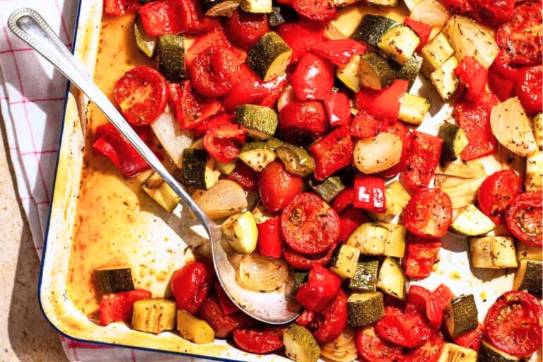 A dish of French Roasted Vegetables.