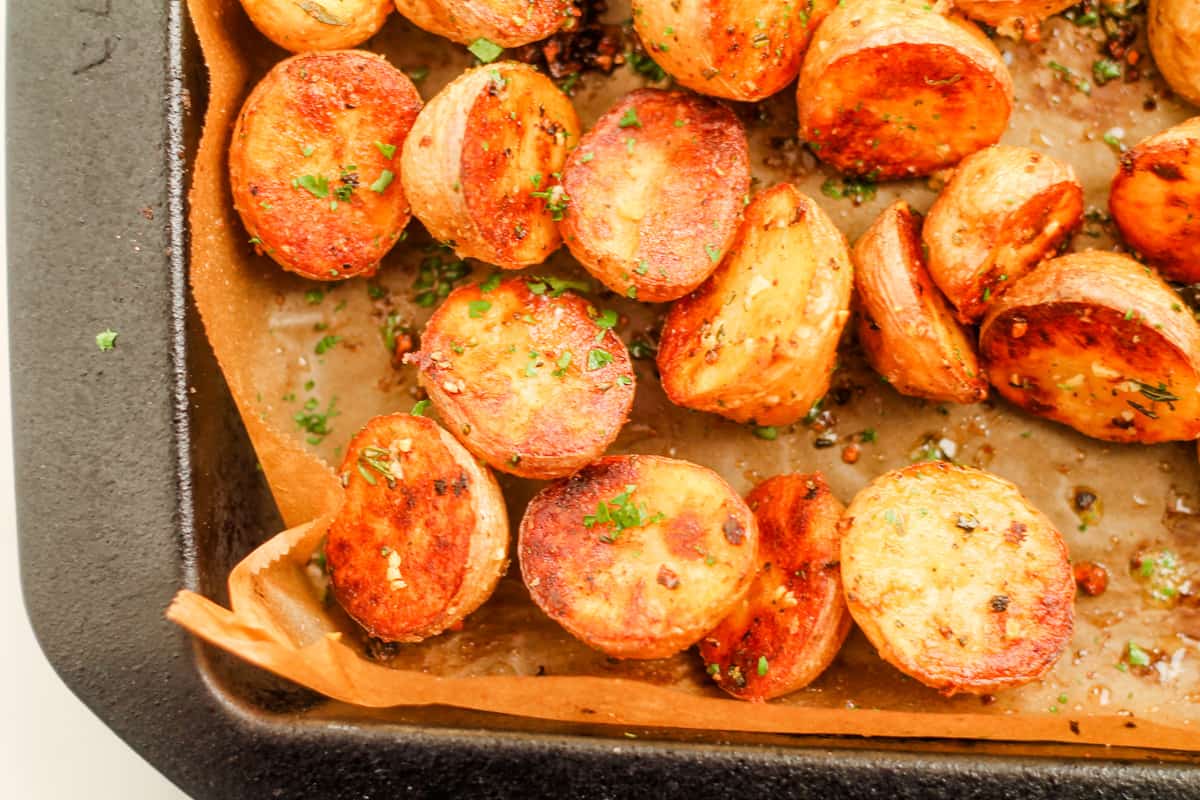 Roasted potatoes tossed with fresh herbs.