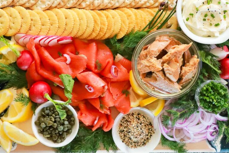 Overhead image of Smoked Salmon Platter.