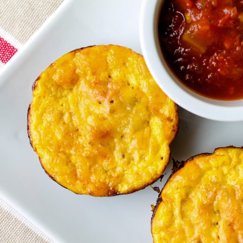 A plate of spaghetti squash egg bites.