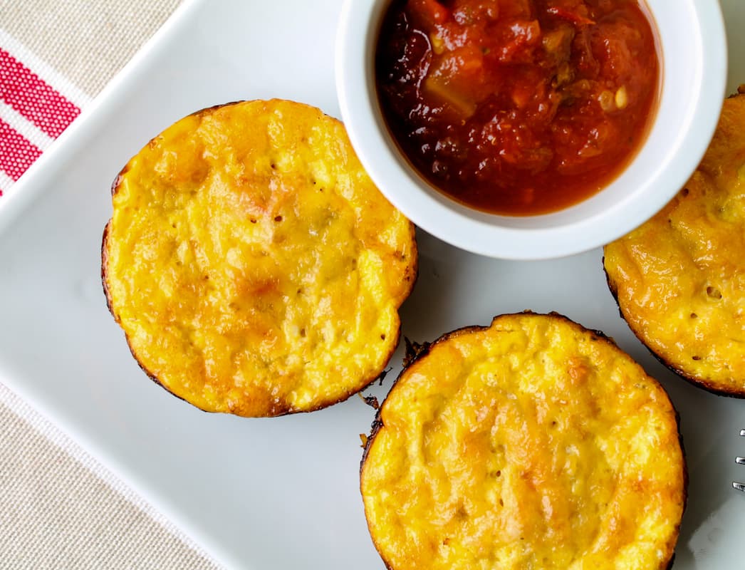 A plate of spaghetti squash egg bites.