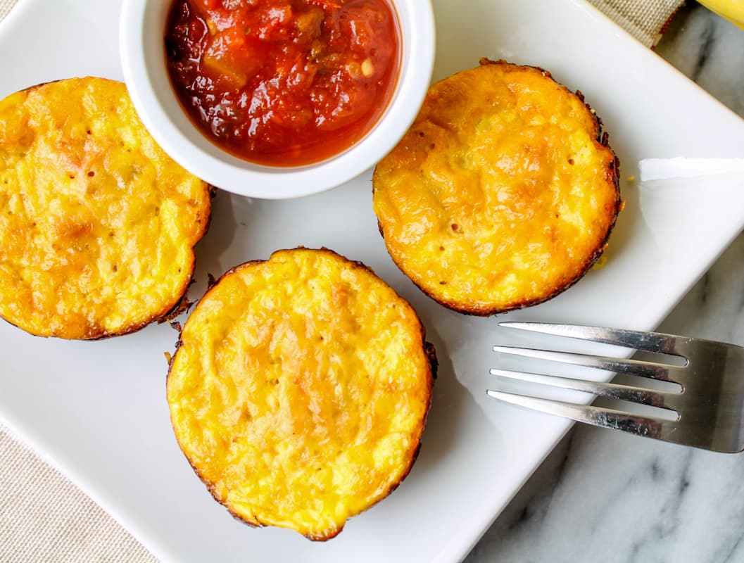 A plate of spaghetti squash egg bites.