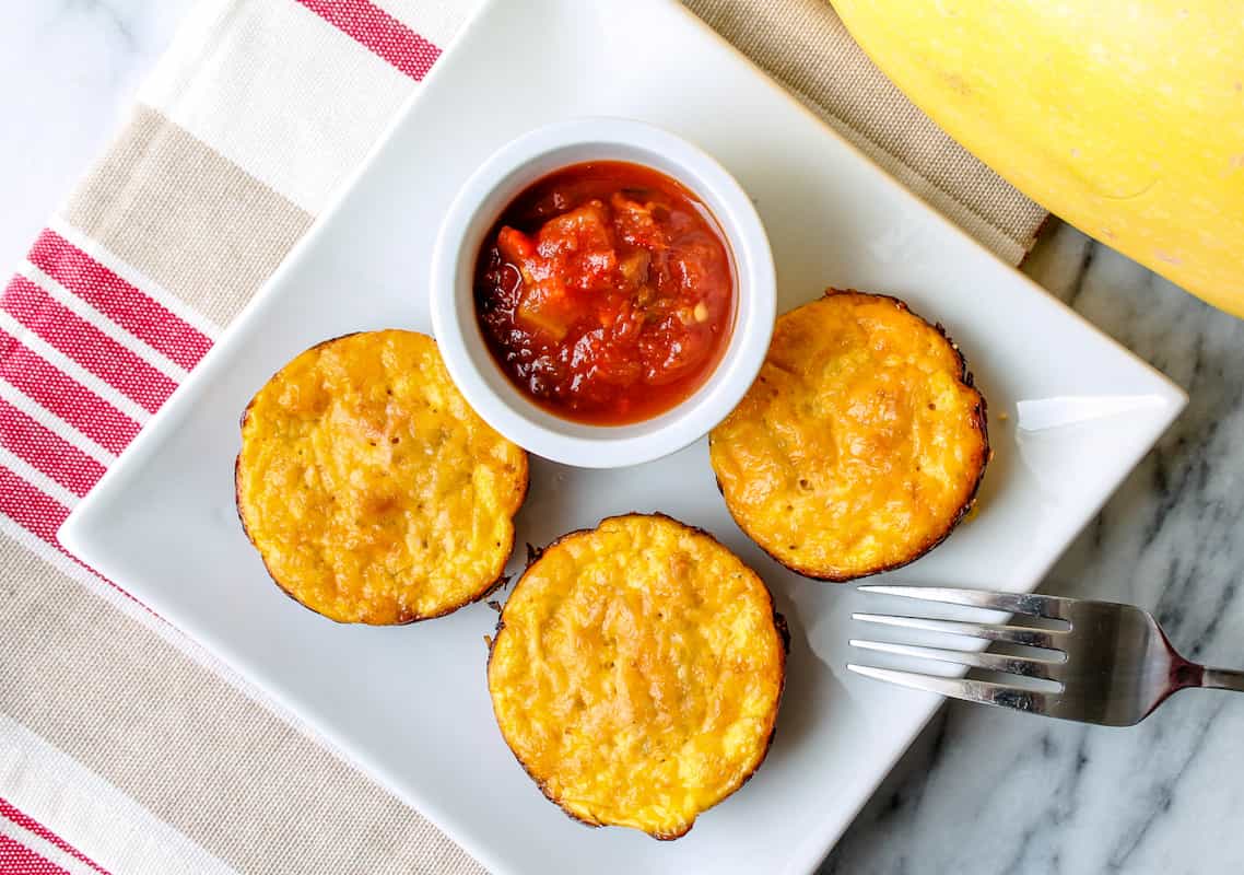 A plate of spaghetti squash egg bites.