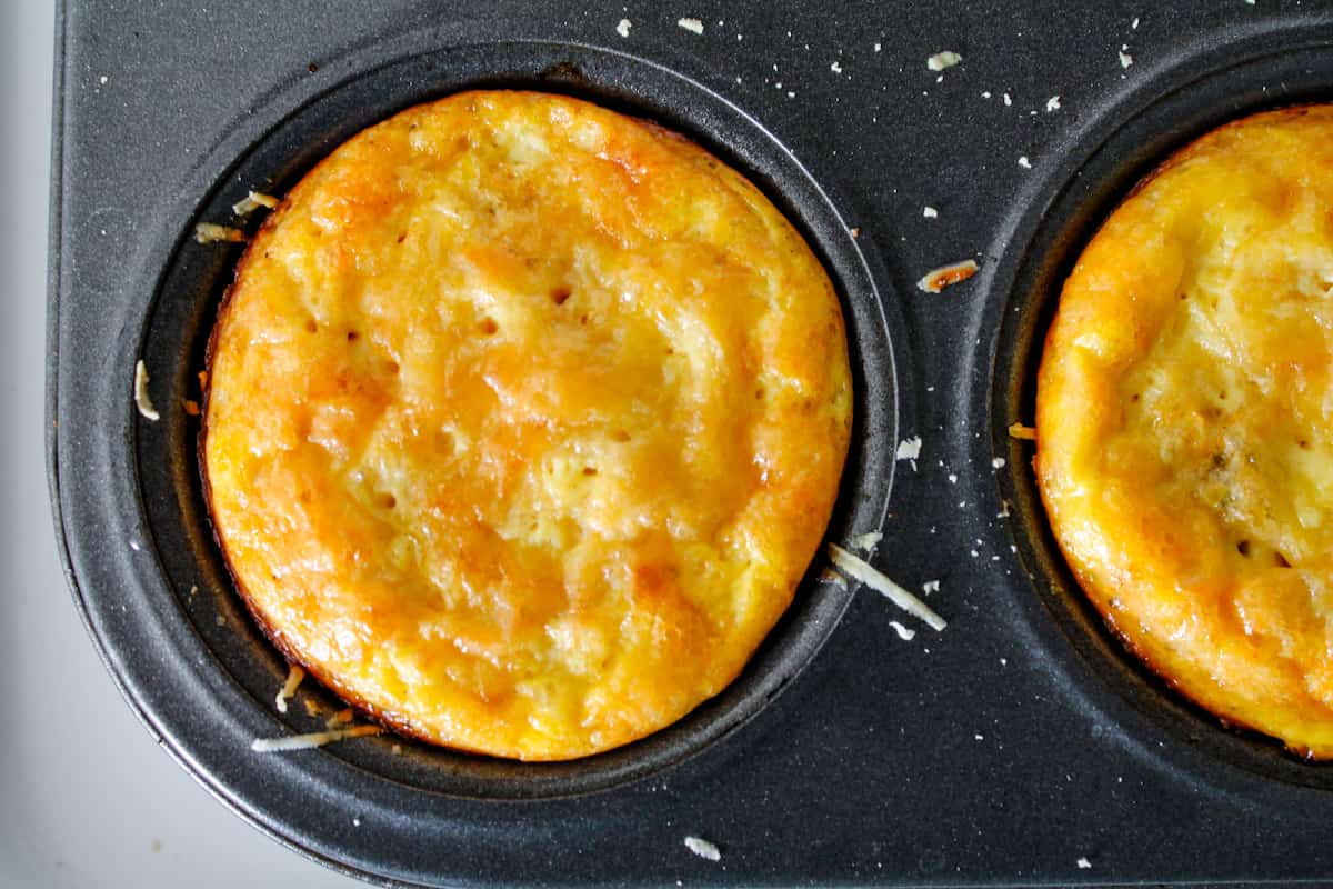 A muffin tin of spaghetti squash egg bites.