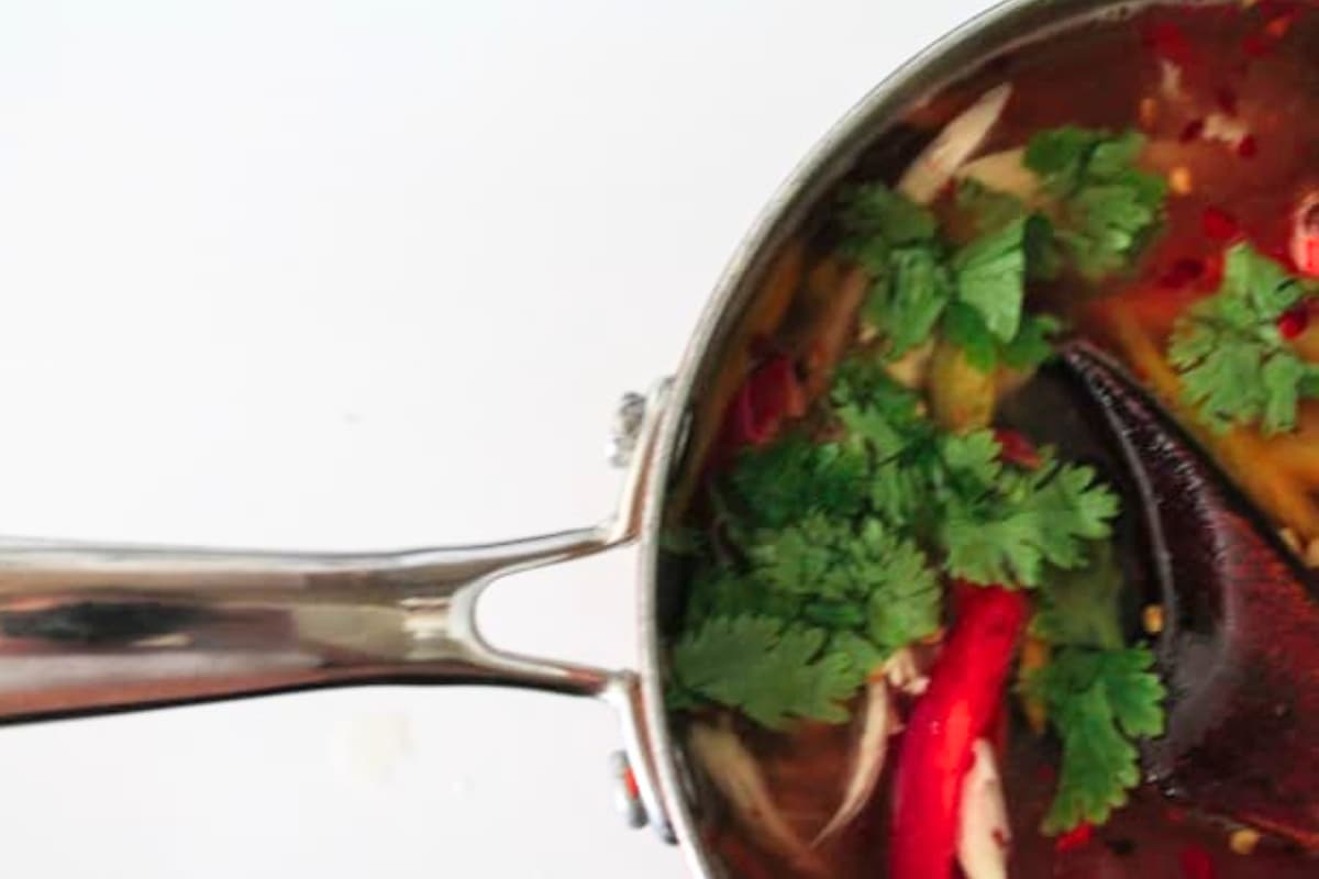 Cilantro in a soup.