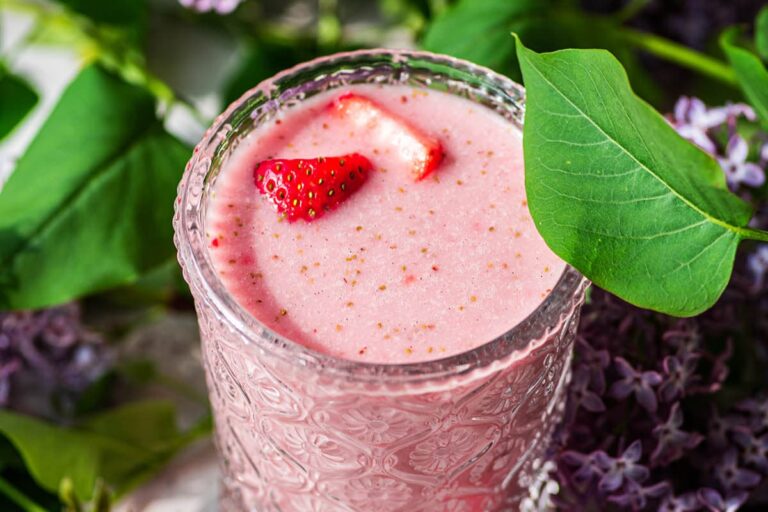A glass of Strawberry Milk.