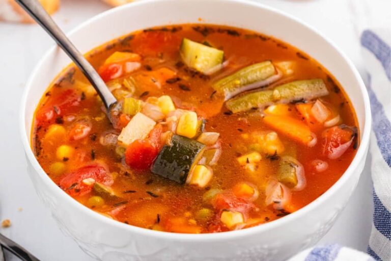 A dish of Vegetable Soup.