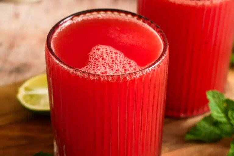 A glass of How To Make Refreshing Watermelon Juice.