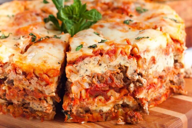 A dish of Instant Pot Lasagna.