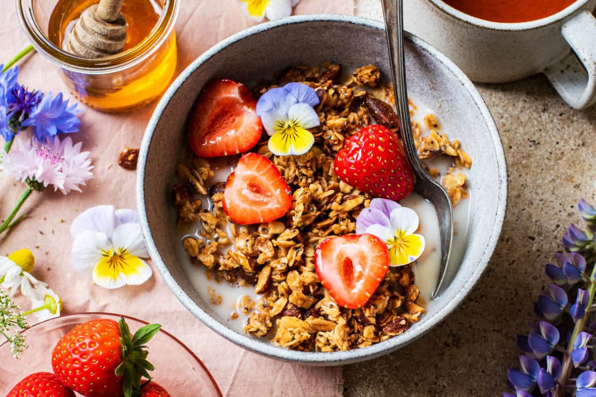 A dish of Almond Butter Granola.