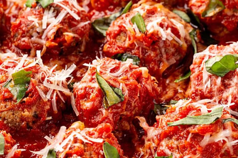 A dish of Baked Meatballs.