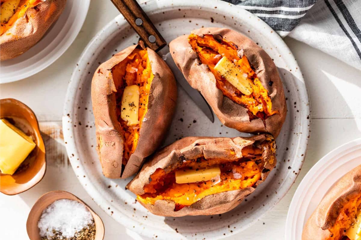 A dish of Baked Sweet Potato.