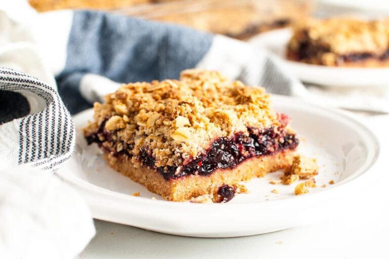 A dish of Starbucks Copycat Michigan Cherry Oat Bars.
