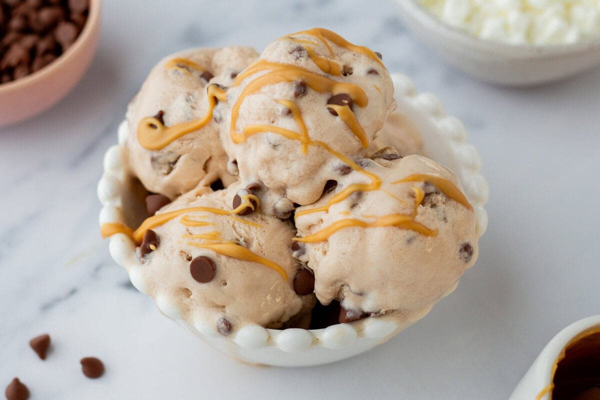A dish of Cottage Cheese Ice Cream.