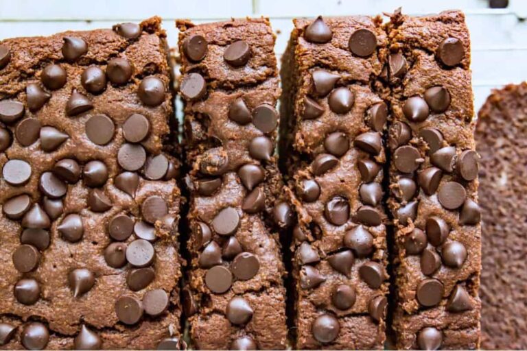 A dish of Healthy Double Chocolate Zucchini Bread.