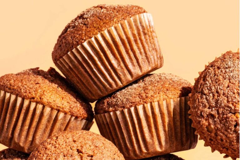 A dish of Honey Spelt Muffins.