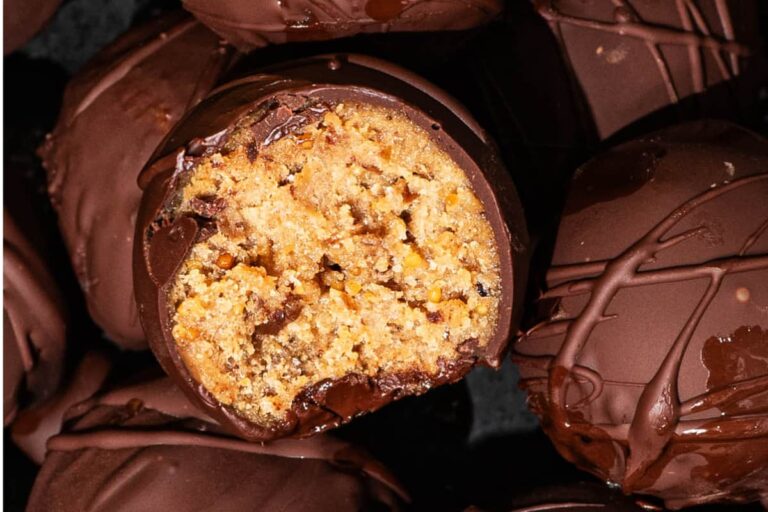 A dish of Chocolate Peanut Butter Balls.