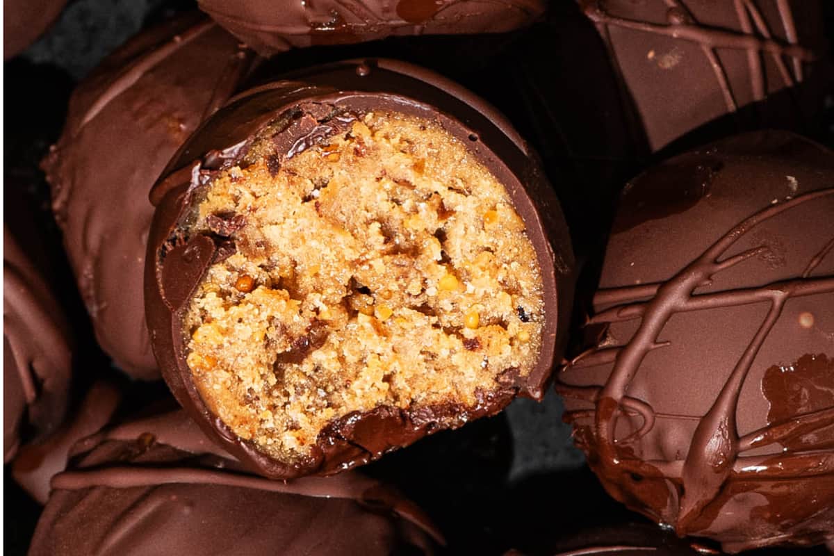 A dish of Chocolate Peanut Butter Balls.