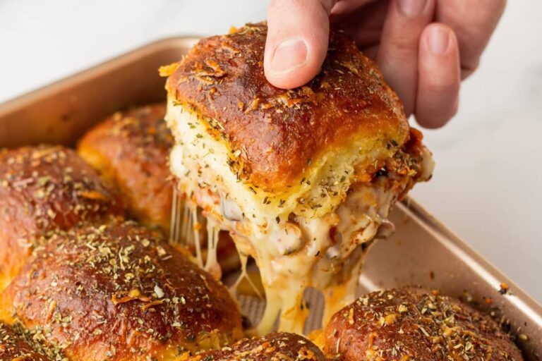 A dish of Pizza Sliders.